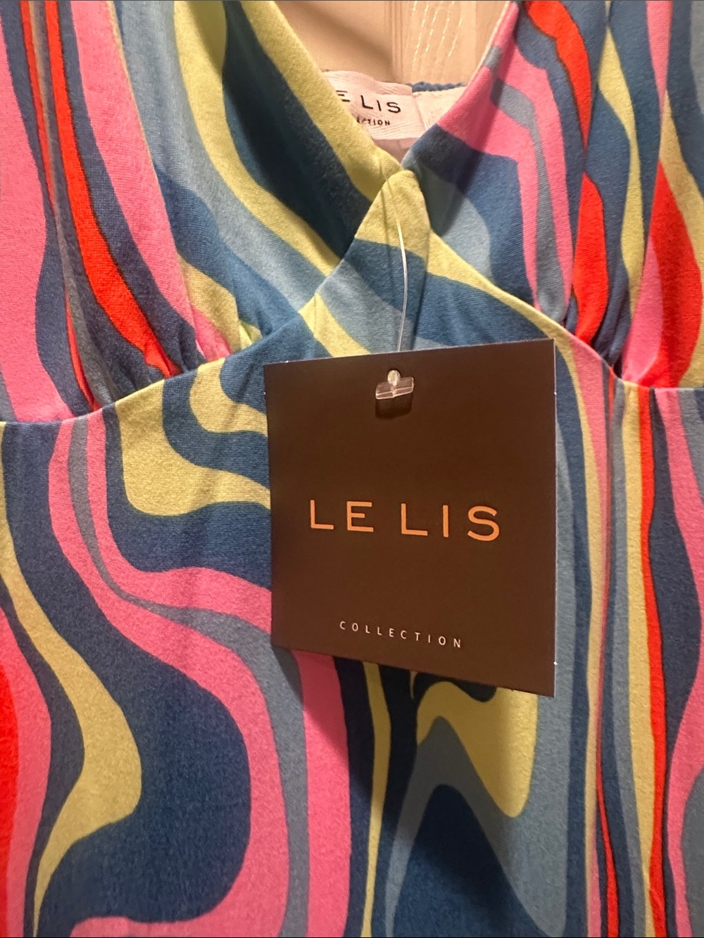 Le Lis Multicolor Striped Trim mini dress - Blue, Pink, Green - Picture 4 of 4